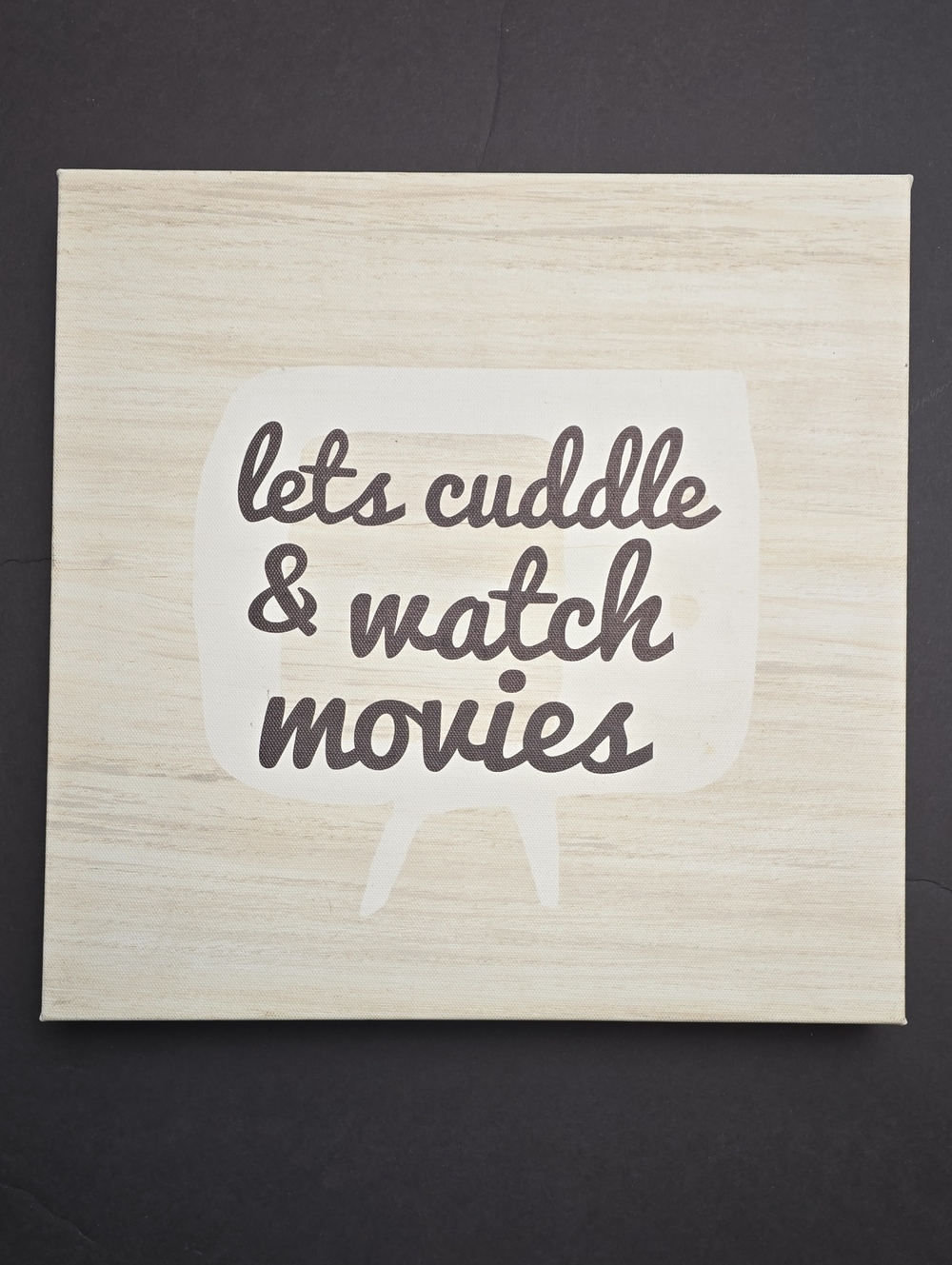 'lets cuddle & watch movies' Wall Art 12"x12" Framed Canvas by Lola Bryant
